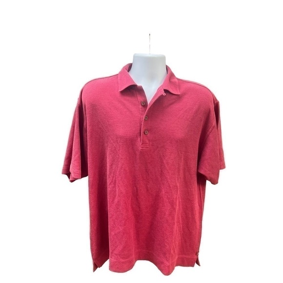 Tommy Bahama Other - Tommy Bahama Mens Short Sleeve Red Polo Shirt Silk Blend Size Large